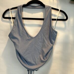 Shein Baby Blue Side Ties Crop Top